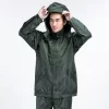Army green split raincoat - Image 3
