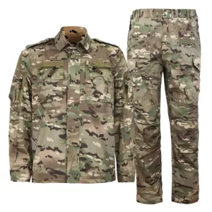 Camouflage long sleeve military uniform