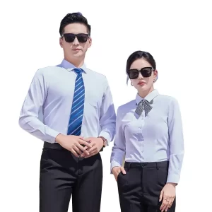 long sleeve shirt white collar business attire