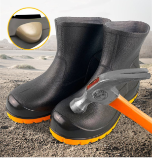 Short tube 5S (anti-smash, anti-wear, anti-acid, anti-puncture and anti-slip) site safety rain shoes