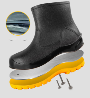 Short tube 5S (anti-smash, anti-wear, anti-acid, anti-puncture and anti-slip) site safety rain shoes - Image 6