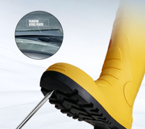 PVC high steel head 5S (anti-smash, anti-static, anti-acid, anti-puncture and anti-slip) safety rain boots - Image 2