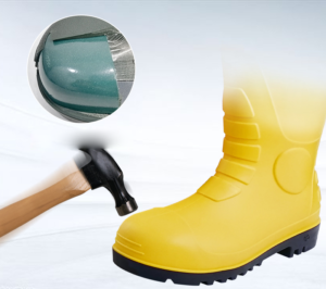 PVC high steel head 5S (anti-smash, anti-static, anti-acid, anti-puncture and anti-slip) safety rain boots