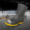 Short tube 5S (anti-smash, anti-wear, anti-acid, anti-puncture and anti-slip) miners' rain shoes