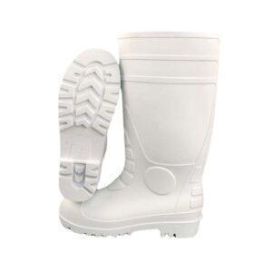 White tall tube 5S (anti-smash, anti-wear, anti-acid, anti-puncture and anti-slip) PVC safety shoes