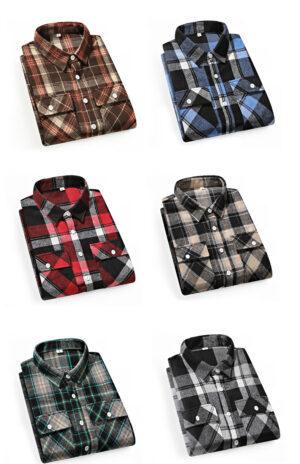 Professional Long-Sleeve Plaid Workwear Shirt - Image 7