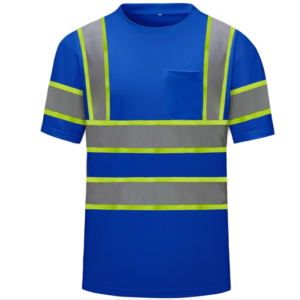 High Visibility Short Sleeve Mesh Reflective Strips T-Shirt