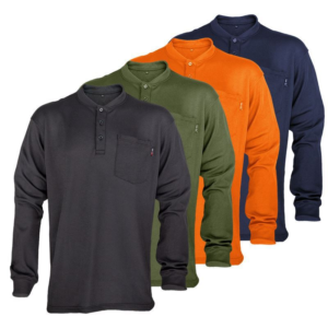 Long Sleeve 7oz FR Shirt CAT 2 Flame Resistant Clothing T Welding Work Fire Retardant Henley Shirt