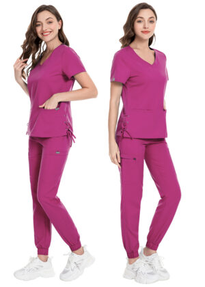 72% recycled polyester 23% viscose 5% spandex medical uniforms beauty salon nursing uniform - Image 2