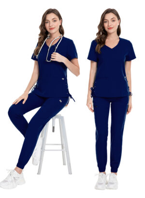 72% recycled polyester 23% viscose 5% spandex medical uniforms beauty salon nursing uniform - Image 3