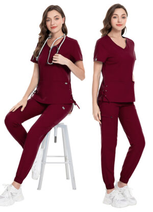 72% recycled polyester 23% viscose 5% spandex medical uniforms beauty salon nursing uniform - Image 7