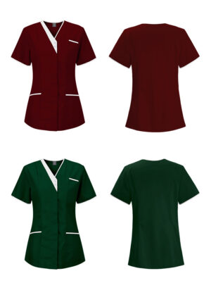 72% recycled polyester 23% viscose 5% spandex short-sleeved V-neck Medical Uniform - Image 10