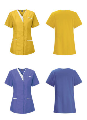 72% recycled polyester 23% viscose 5% spandex short-sleeved V-neck Medical Uniform - Image 12