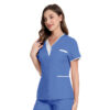 72% recycled polyester 23% viscose 5% spandex short-sleeved V-neck Medical Uniform - Image 2