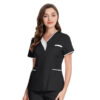 72% recycled polyester 23% viscose 5% spandex short-sleeved V-neck Medical Uniform - Image 8