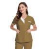 72% recycled polyester 23% viscose 5% spandex short-sleeved V-neck Medical Uniform - Image 9