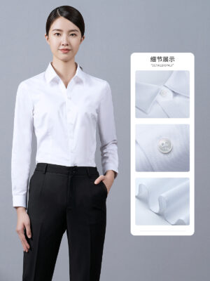 Uniform Work Shirts Mens long-sleeved white shirt men breathable sweat-absorbent shirt - Image 21