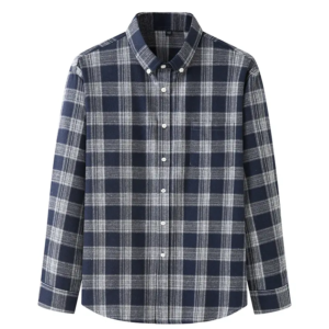 100% Cotton Plaid Button Collar Casual Versatile Men's Tops Cardigan Shirts