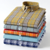 European And American Size Hot Sale Cotton Flannelette Plaid Jacket Cover Long Sleeve Shirt Man