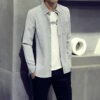 Men's Shirt Three-proof Fabric Solid Long Sleeve Dress Shirts - Image 11