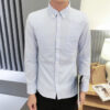 Men's Shirt Three-proof Fabric Solid Long Sleeve Dress Shirts - Image 5