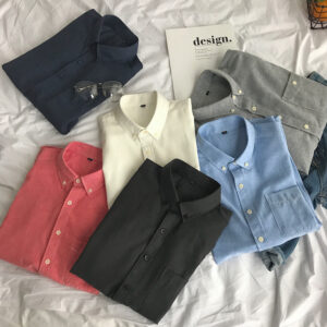 Men's Shirt Three-proof Fabric Solid Long Sleeve Dress Shirts