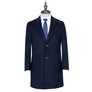 Blue Professional Formal Single-Breasted Long Outwear Thick Wool Office Uniform