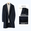 Blue Professional Formal Single-Breasted Long Outwear Thick Wool Office Uniform - Image 3