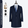 Blue Professional Formal Single-Breasted Long Outwear Thick Wool Office Uniform - Image 4