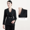 Black Women's Double-Breasted Button Petite Sizes Office Uniform - Image 3