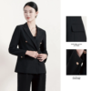 Black Women's Double-Breasted Button Petite Sizes Office Uniform - Image 4