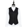 Men Winter Formal Business Suit Vest Black Stripes Office Uniform - Image 2