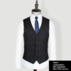 Men Winter Formal Business Suit Vest Black Stripes Office Uniform