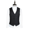 Men Winter Formal Business Suit Vest Black Stripes Office Uniform - Image 7