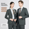 Government Bank High Collar White Gray Suit Office Uniform - Image 2