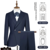 Men's & Women's Royal Blue Professional Button Decoration Suits Office Uniform - Image 7