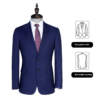 Groomsmen Button Fly Pant Closure Men's Royal Blue Single-Breasted Suit Office Uniform - Image 5