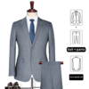 Men's and Women's Workwear Gray Striped Slim Fit Casual Suit Office Uniform - Image 2
