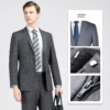 Men's and Women's Workwear Gray Striped Slim Fit Casual Suit Office Uniform - Image 6