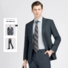 Men's Fashion Suit 70% Wool Professional Outwear Classy Gray Office Uniform - Image 2