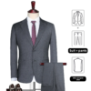 Men's Fashion Suit 70% Wool Professional Outwear Classy Gray Office Uniform - Image 3