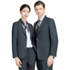 Men's Fashion Suit 70% Wool Professional Outwear Classy Gray Office Uniform