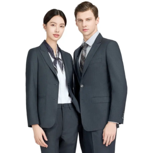 Men's Fashion Suit 70% Wool Professional Outwear Classy Gray Office Uniform