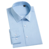 Dress Light Blue Texture Micro-Elastic Classy White Collar Single light blue textured shirt