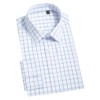 Men's Casual Business Shirt Mulberry Silk White Bottom Blue Plaid Shirt with Long Sleeves - Image 3