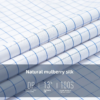 Men's Casual Business Shirt Mulberry Silk White Bottom Blue Plaid Shirt with Long Sleeves - Image 5