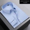 Long Sleeves No-Iron Professional Clothing Direct from Factory Casual Men's Blue Plaid Shirt - Image 2