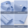 Long Sleeves No-Iron Professional Clothing Direct from Factory Casual Men's Blue Plaid Shirt - Image 6