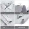 Men's Light Gray Mulberry Silk White Collar Summer Non-Iron Short-Sleeved Polo Shirt - Image 5