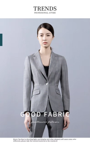 Chidori Grids Classy Plaid Wool Blazer Buttons Decoration Spring Suit Office Uniform - Image 3